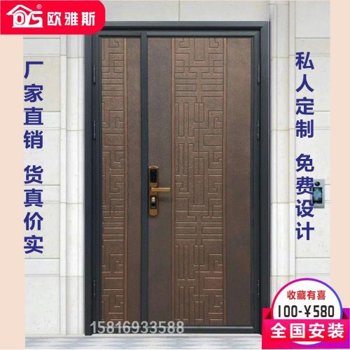 防爆鑄鋁門別墅大門鋁合金防盜門子母門進(jìn)戶門入戶門定制